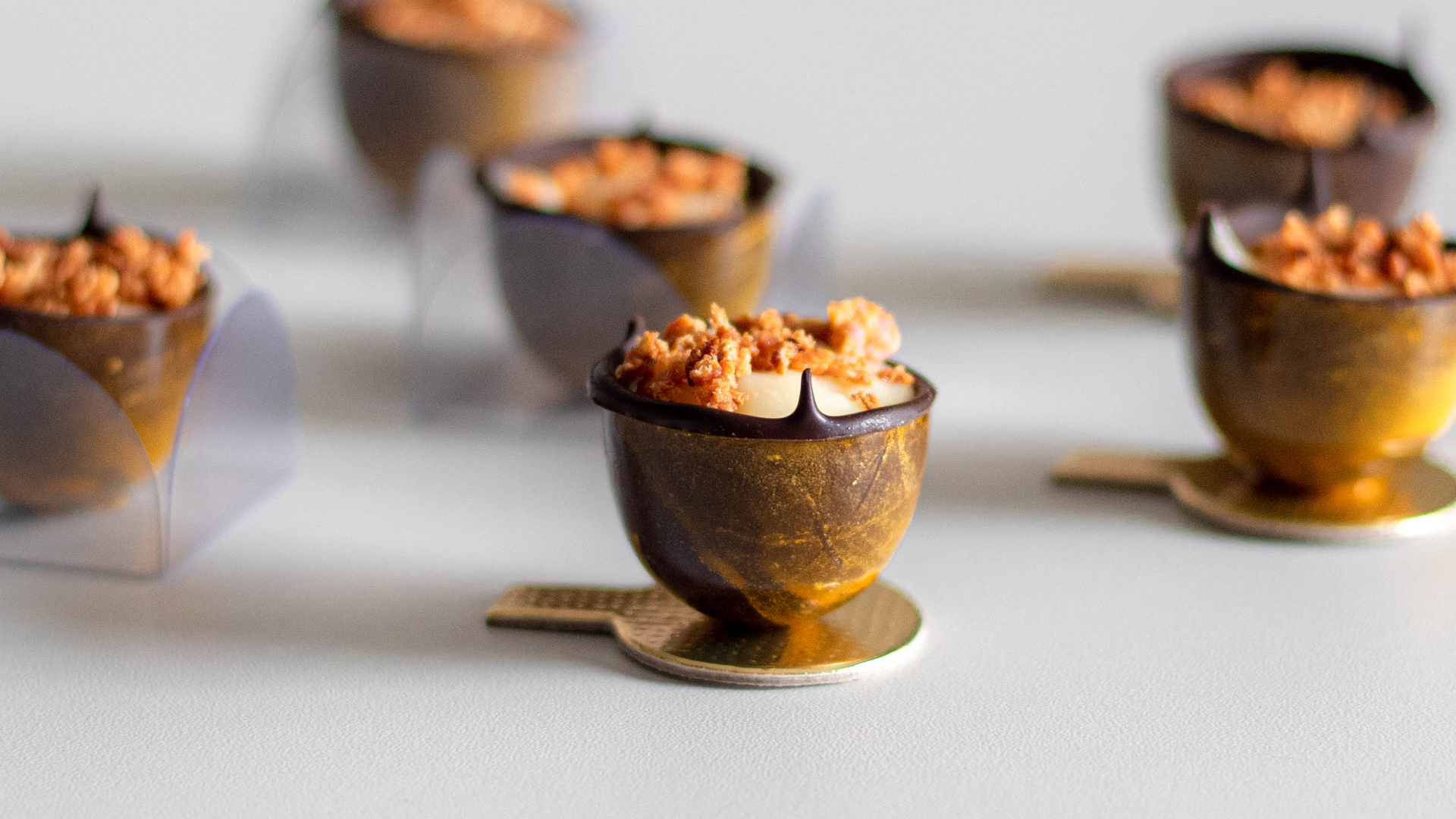 Taças de chocolate artesanal